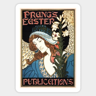 PRANG'S EASTER PUBLICATIONS by Louis Rhead Art Nouveau Lithograph Sticker